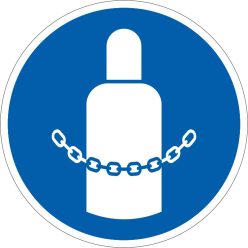   A gázpalackok rögzítendők! matrica (ISO 7010-M046 piktogram)