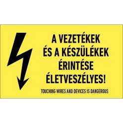   A vezetékek és a készülékek érintése életveszélyes! matrica / tábla [4db/ív]