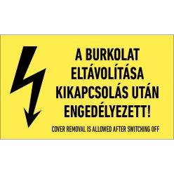   A burkolat eltávolítása kikapcsolás után engedélyezett! matrica / tábla [4db/ív]