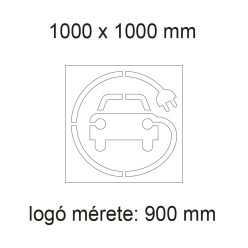 Elektromos töltő festősablon 1000x1000 mm