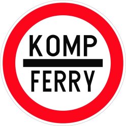   Kötelező megállás (komp/általános) KRESZ közlekedési tábla