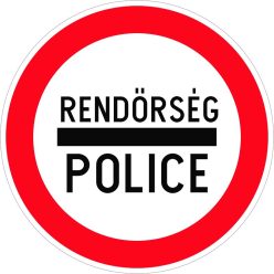   Kötelező megállás (rendőrség/általános) KRESZ közlekedési tábla