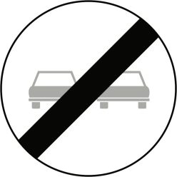 Előzési tilalom vége KRESZ közlekedési tábla