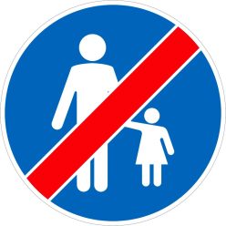 Gyalogút vége KRESZ közlekedési tábla