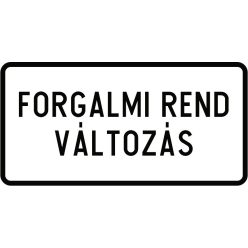 Forgalmi rend változás KRESZ közlekedési tábla