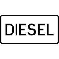Diesel üzemanyag KRESZ közlekedési tábla