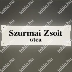   Házszámtábla domborított, bástyasarkú, fehér, 700x215 mm