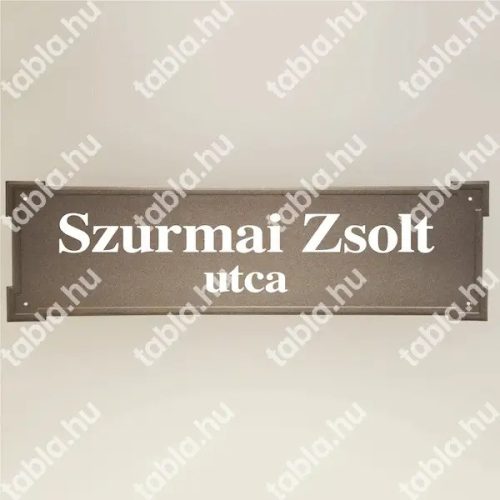 Házszámtábla domborított, bástyasarkú, szürke, 700x215 mm