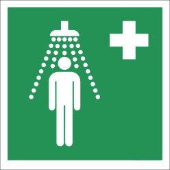   Biztonsági zuhany matrica / tábla (ISO 7010-E012 piktogram)
