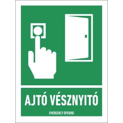 Ajtó vésznyitó tábla (piktogram + felirat) 150x200 mm