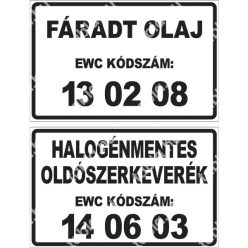 EWC-kódos tábla matrica / tábla