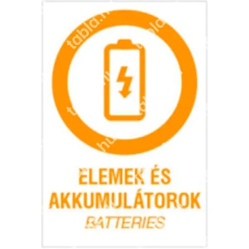Elemek és akkumulátorok matrica