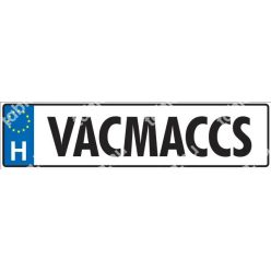   Vicces névtábla egyedi felirattal, fehér alapon fekete matrica / tábla