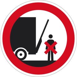 Emelőfal alatt tartózkodni tilos! matrica (piktogram)