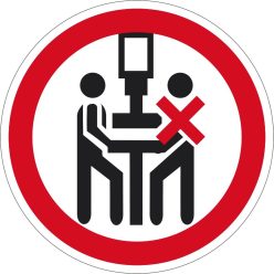   A présgépet csak egy személy kezelheti! matrica (piktogram)
