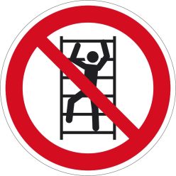 A polcra felmászni tilos! matrica (ISO 7010-P009 piktogram)