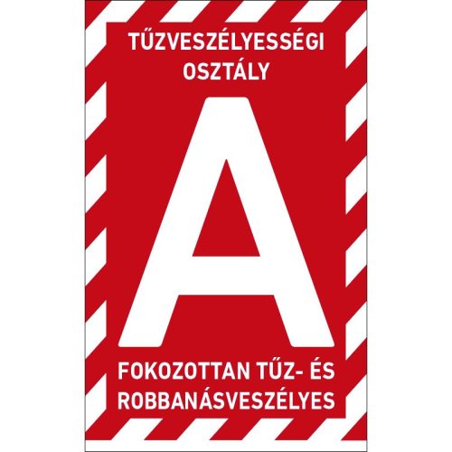 A tűzveszélyességi osztályba sorolt helyiség matrica / tábla (felirat)