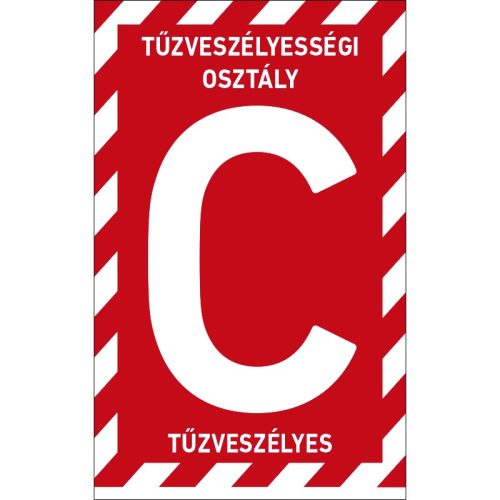 C tűzveszélyességi osztályba sorolt helyiség matrica / tábla (felirat)