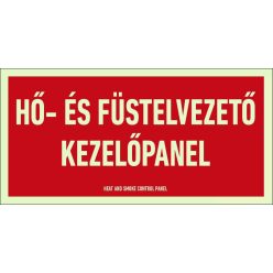   Hő- és füstelvezető kezelőpanel utánvilágító tábla (felirat) 300x150 mm