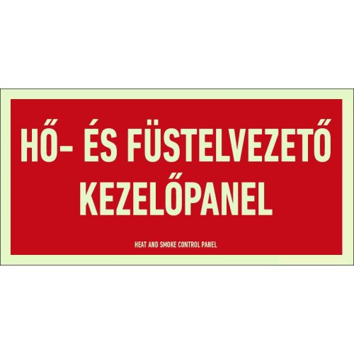 Hő- és füstelvezető kezelő panel matrica (felirat)