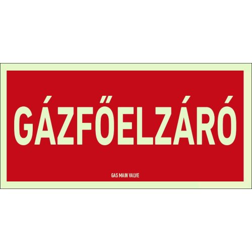 Gázfőelzáró matrica (felirat)