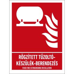   Rögzített tűzoltókészülék-berendezés tábla (ISO 7010-F012 piktogram + felirat) 150x200 mm