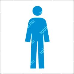   Férfi WC matrica / tábla (kék/fehér piktogram, keret nélkül)