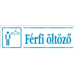   Férfi öltöző matrica / tábla (kék/fehér, magyar nyelvű)