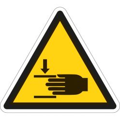   A kéz sérülésének veszélye! matrica (ISO 7010-W024 piktogram)