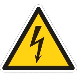 Áramütés veszélye! matrica (ISO 7010-W012 piktogram)