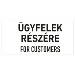 Ügyfelek részére matrica ("P" alaptáblára)
