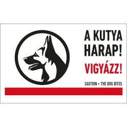A kutya harap! Vigyázat! matrica / tábla