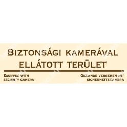   Biztonsági kamerával ellátott terület! matrica (bézs/barna, három nyelvű)